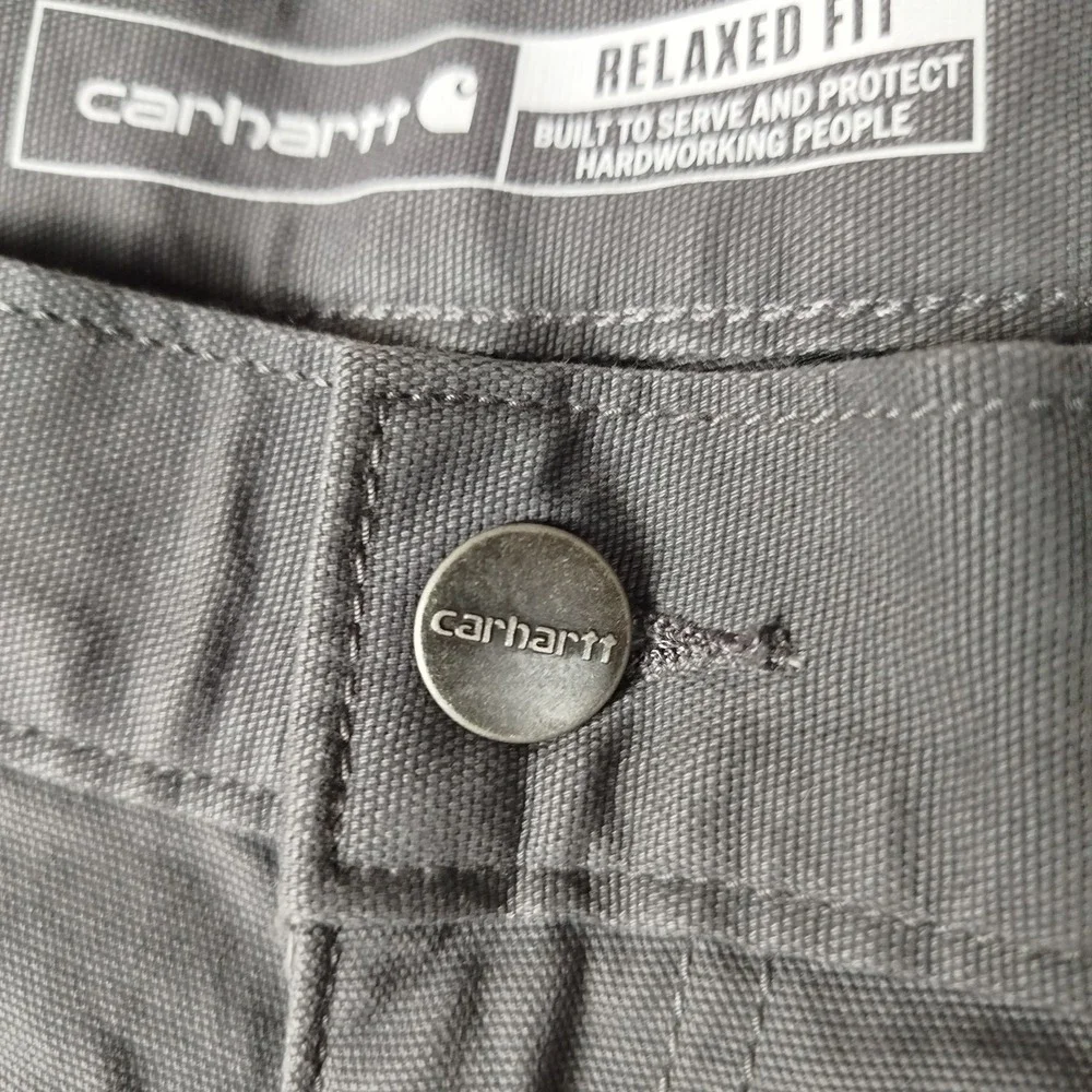 Carhartt Rugged Flex Work Canvas Work Relaxed‎ Fit Gray Shorts Mens 42 BS2514-M